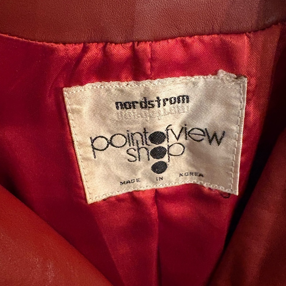Nordstrom VINTAGE  | GENUINE Leather Short trench Style Jkt Burnt Orange SZ 10 - Picture 9 of 15